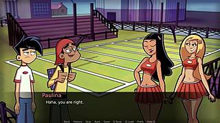 辣哥特女友在阿米蒂公园恶搞中自慰，有无码朋友互动