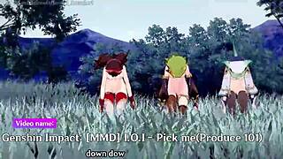 Mmd попурри с персонажами Demon Slayer и Overwatch манга