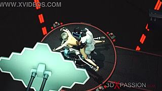Hei, sjekk denne ville blondina lenket og knullet av en shemale cyborg i et sci-fi lab! Det er ren 3D kaos.