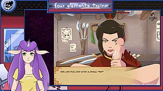 Я сосу королевский хэндджоб в Avatar Trainer часть 28