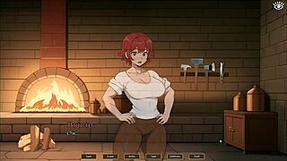 Tomboy domina com titjob femdom na cozinha! Episódio 4 do jogo hentai quente.