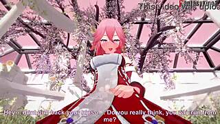 八重神子粉发女孩在原神幻想中做爱露出阿黑颜😈