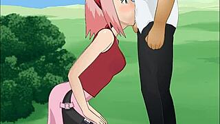 แฟน Naruto ดู Sakura Haruno ฝึกทักษะ deepthroat ยอดเยี่ยมในฉากมังงะร้อน
