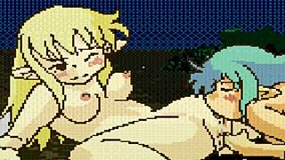 परी लड़कियां एक दूसरे की चूत को उंगली से चोद और चाट रही थीं इस परी लड़ाई सीन में...