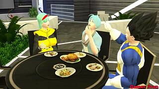 Bulma继母在丈夫旁边暗示性地吸继子。她渴望像不忠婊子一样在第2集Netorare中偷情肛交