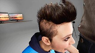 Hurtig dyb mund handling i 3D hentai anime trailer