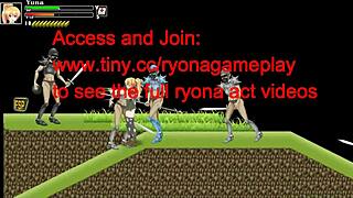 สาวบลอนด์น่ารักในเกมกองทัพกับทหาร