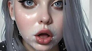 Obsessed with cum facials in AI art painting