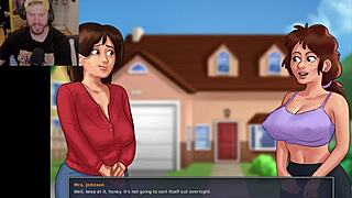 Podría haber saltado este momento embarazoso de baño con mami gorda y profesora en Summertime Saga, pero esa polla monstruo me atrapó