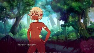 露西在森林里追逐精灵，她的大奶晃动着抓住怪物