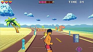 溜冰妹子汉泰游戏，户外BDSM肌肉猛男。粗暴公共海滩啪啪！