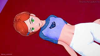 ベン10のグウェンがラブホテルで激しい3Dシーン