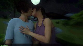 Горещата мащеха с големи цици прави публичен футджоб... уау!