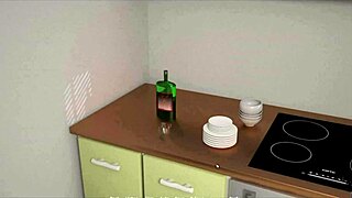 Жаждущий гостя хентай игра порноплей Эп 2 Интенсивный твердый стояк на диване во время развратных снов