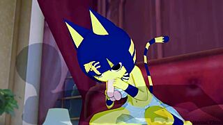 Ankha dominál farkalovaglásban hálószobai hentaiban