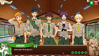 Кэйтаро тайком дрочит в лагерном душе. Русский голос добавляет шарма.