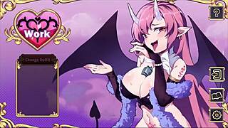 Jättestor waifu svart nunna succubus klär av sig för jobbet i hentai-spel pornplay ep 2