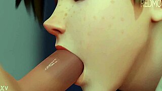 Трейсер глотает сперму в сцене Overwatch