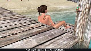 Hvorfor onanerer søt 3D-jente med banan på stranden?