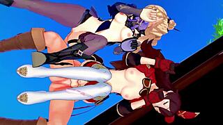 hey, bu iki okçu kız genshin impact 3d hentai sansürsüzde çılgınca azıyor!