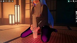 Kadobu Futanari Kız Garip Hentai Oyununda Canlı Dildo'ya Ayak İşi Yapıyor Bölüm 2