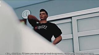 가상 라이드가 아시아 3D 남자랑 속여 딥스로트 액션으로 변함