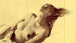 Vintage erotická ilustrácia v retro anime štýle