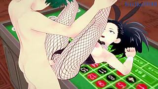 Mina, Momo, Izuku dalam gadis arnab kongkek hebat!