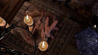 苗条金发侧骑鸡巴！史凯瑞姆色情恶搞爆炸动作。