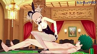 Himiko Toga和Izuku Midoriya在My Hero Academia Hentai动作中内射爆炸！