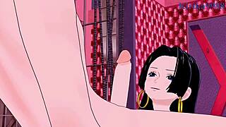 妮可·罗宾、波雅·汉库克和路飞在海贼王本子中狂野起来