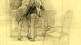 Ilustração erótica vintage no estilo anime retrô com charme