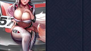 好奇賽車女孩三上用性感服裝和巨大胸部挑逗，在變態之王第一集