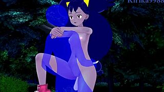 Iris和Erika在狂野宝可梦Hentai冲突中