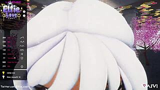 POV минет от хентай VTuber Elfie Love заканчивается спермой на лице в 3D VRChat MMD