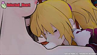 Yang Deepthroats Ruby's Cock in RWBY Animation Loop with Sound