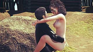 Oh man, die 3D animatie seks in de natuur met enorme pik... gewoon wow