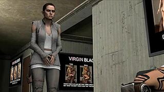 Rey auditionerer for porno i søt 3D interracial scene