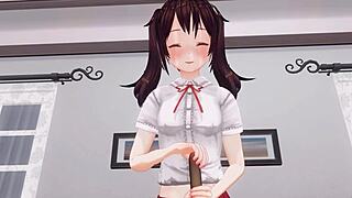 أخت الصغيرة تعذب مؤخرتي بينما تحد مني، هاه؟