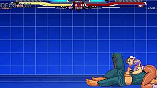 Chunli μάχεται μακρά σε έντονο anime hentai showdown. Άγριες κινήσεις συγκρούονται σε επική σκηνή animation.