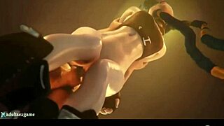 哟，看这个3D辣妹被怪物鸡巴不停内射的合集