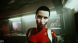 أنثى تايجر كلوز ترقص بجنون في هامر كلوب مشهد جنسي من سايبربانك 2077