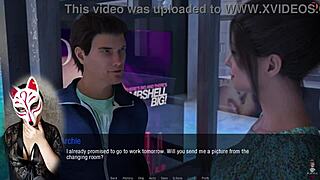 Kate в 3D анимации показывает большие сиськи в дикой костюмированной игре