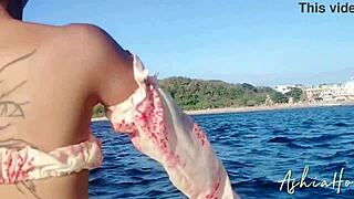 Escaped City by Jet Ski for Intense Pussy Cum Filling on Beach