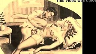 Винтажное эротическое искусство разворачивается в чувственных анимированных сценах