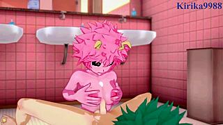 Kyoka Jiro、Mina Ashido、Izuku Midoriyaのワイルドアクション