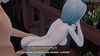 Eula 原神在3D动画中猛烈猛插。