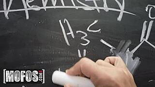 mofos students emma bugg and victor ray bang in classroom