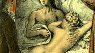 Vintage erotické kresby ukazují retro anime styl