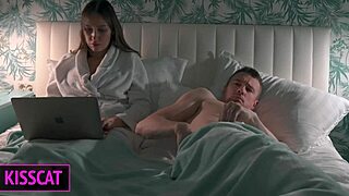 Step Mom Aids Step Son to Cum in Shared Bed Until Creampie
